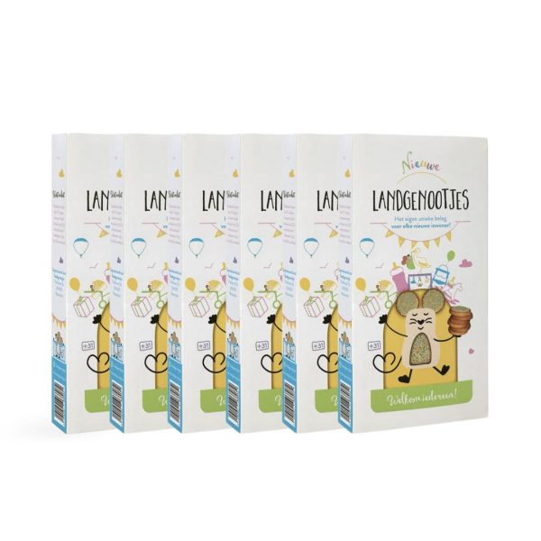 Landgenootjes 6-pack – gepersonaliseerde geboortemuisjes van Stadsgenootjes