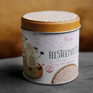 Roze Feestgenootjes geboorteblik (gevuld met roze strooisel) – afbeelding 2
