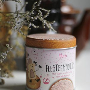 Roze Feestgenootjes geboorteblik (gevuld met roze strooisel) – afbeelding 5