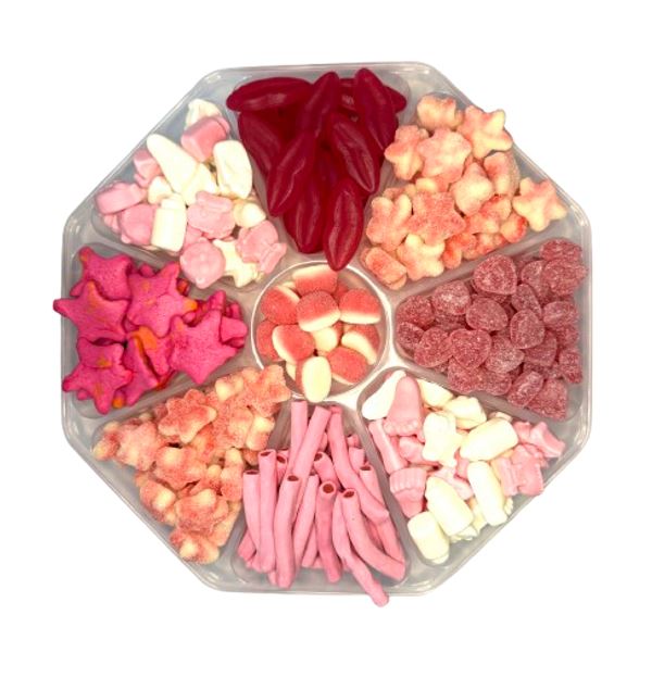 Geboorte Candy Platter Meisje XL – geboortesnoep van Stadsgenootjes