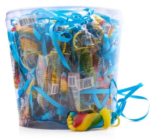 Regenboog Baby Minifoot – geboortesnoep van Stadsgenootjes