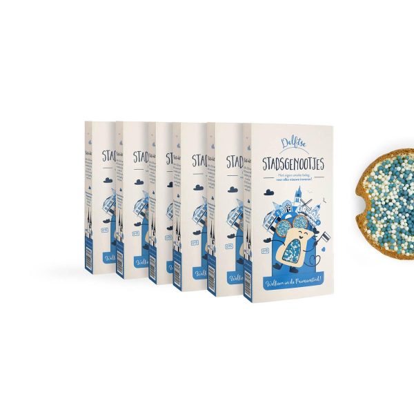 Delftse Stadsgenootjes 6-pack – gepersonaliseerde geboortemuisjes van Stadsgenootjes