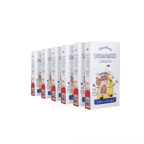 Woerdse Stadsgenootjes 6-pack – gepersonaliseerde geboortemuisjes van Stadsgenootjes